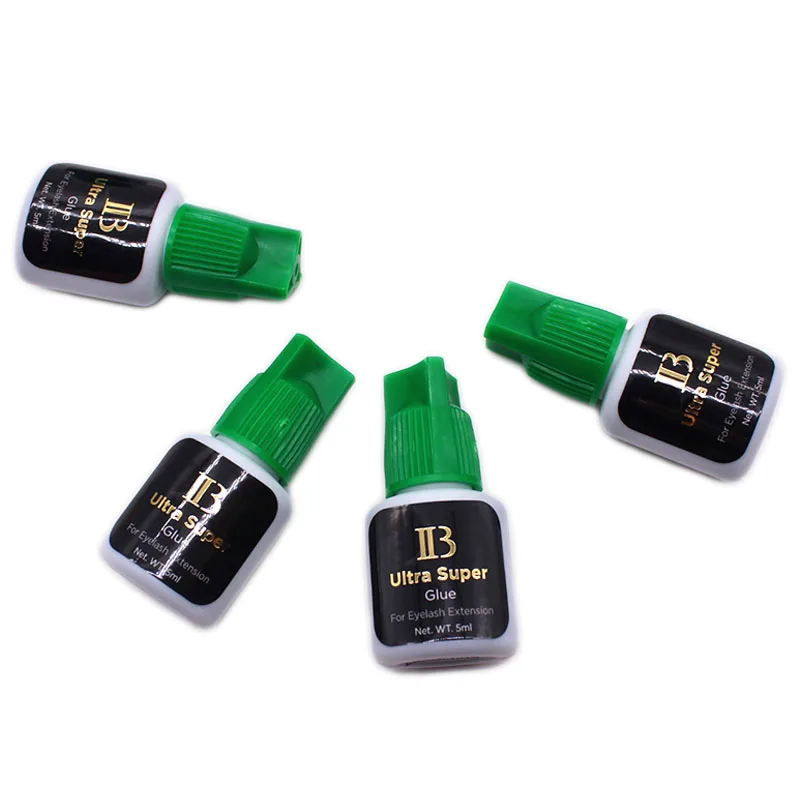 Ib ultra super kleber individuelle schnell trocknende wimpern verlängerung kleber grüne kappe 5ml korea kleber schwarz schönheit werkzeuge