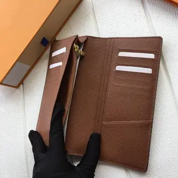 

137# Men women long wallet cards and coins famous women wallets leather purse card holder fashion wallet women wallet