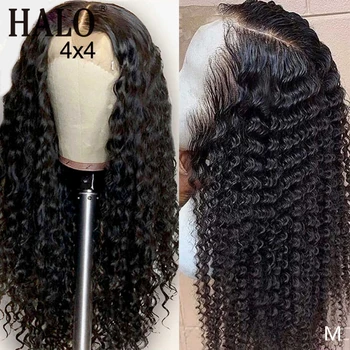 

28 30 Inch Deep Wave 4x4 Lace Closure Frontal Wig Brazilian Remy Glueless Pre Plucked Lace Front Human Hair Wigs for Black Women