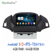DSP ips Android 9,0 8 ядерный 4 Гб+ 64 Гб мультимедийный автомобильный dvd-плеер gps карта радио wifi Bluetooth 4,2 для Ford KUGA 2