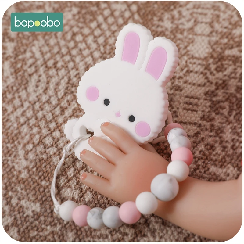 Bopoobo Tiny Rod Baby Teether Infant 10PCS Bunny Rodent Teething Chewable BPA Free Food Grade Silicone Baby Mobile Toys Nursing Bopoobo Tiny Rod Baby Teether Infant 10PCS Bunny Rodent Teething Chewable BPA Free Food Grade Silicone Baby Mobile Toys Nursing