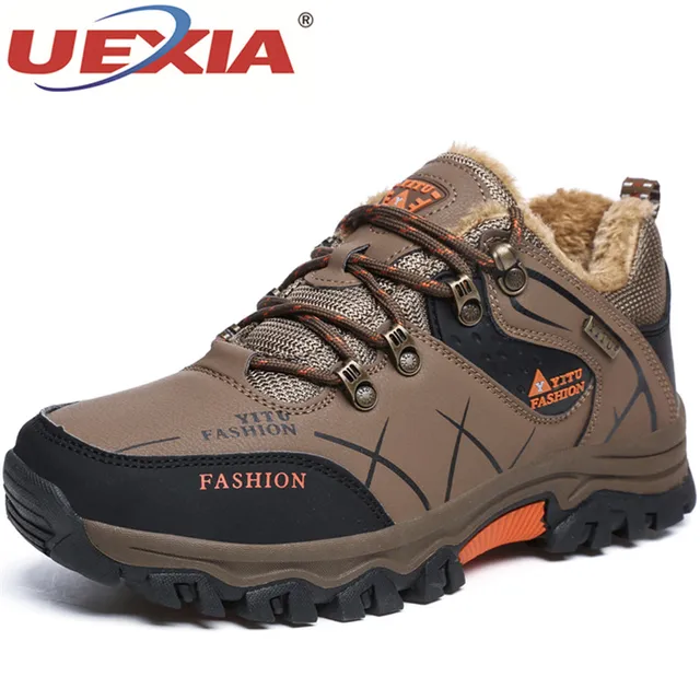 US $16.40 UEXIA New Outdoor Sport Boots Lycra Plush Fur Warm in Winter Shoes For Men High Quality Casual Snea