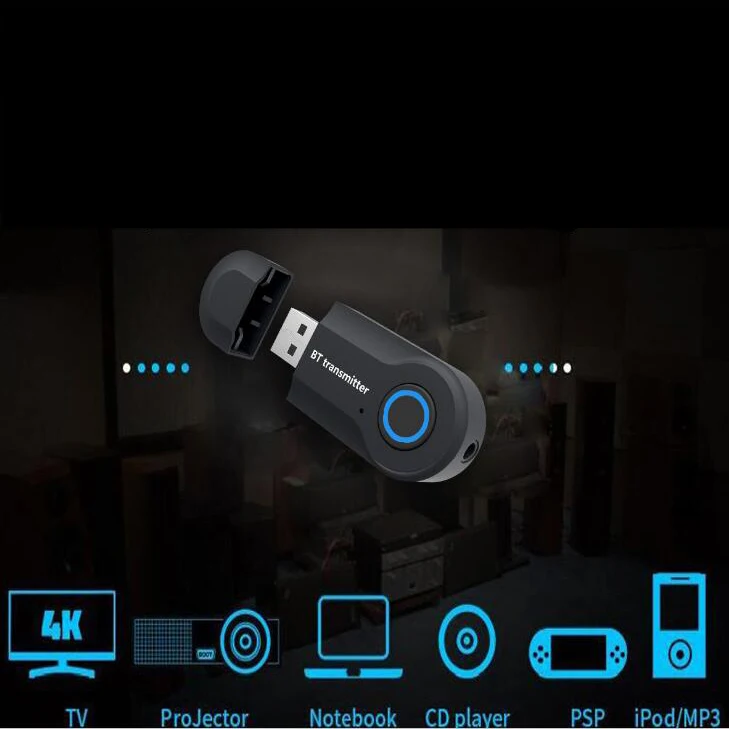 Kebidu Bluetooth передатчик 3,5 мм адаптер с аудиоразъемом беспроводной Bluetooth 4,0 стерео аудио передатчик адаптер для наушников ТВ