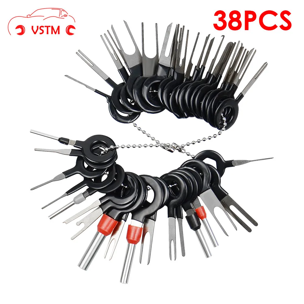 38Pcs Motorcyle Terminal Removal Electrical Wiring Connector Pin Extractor Kit 