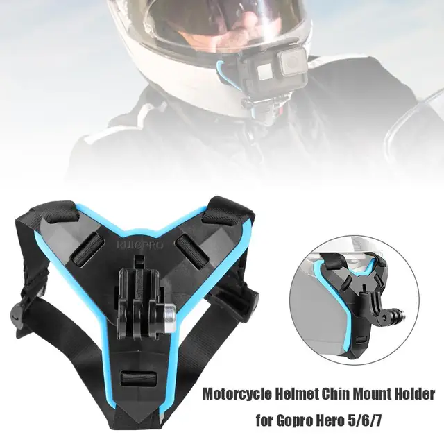 Supporto per supporto per mento per casco da motociclista per GoPro Hero 5/6/7 Action Sports Camera Full Face Holder accessorio per fotocamera per moto 2