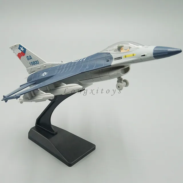 1:87 Diecast Plane Model US F-16 Jet Fighter Fighting Falcon Pull Back Toy