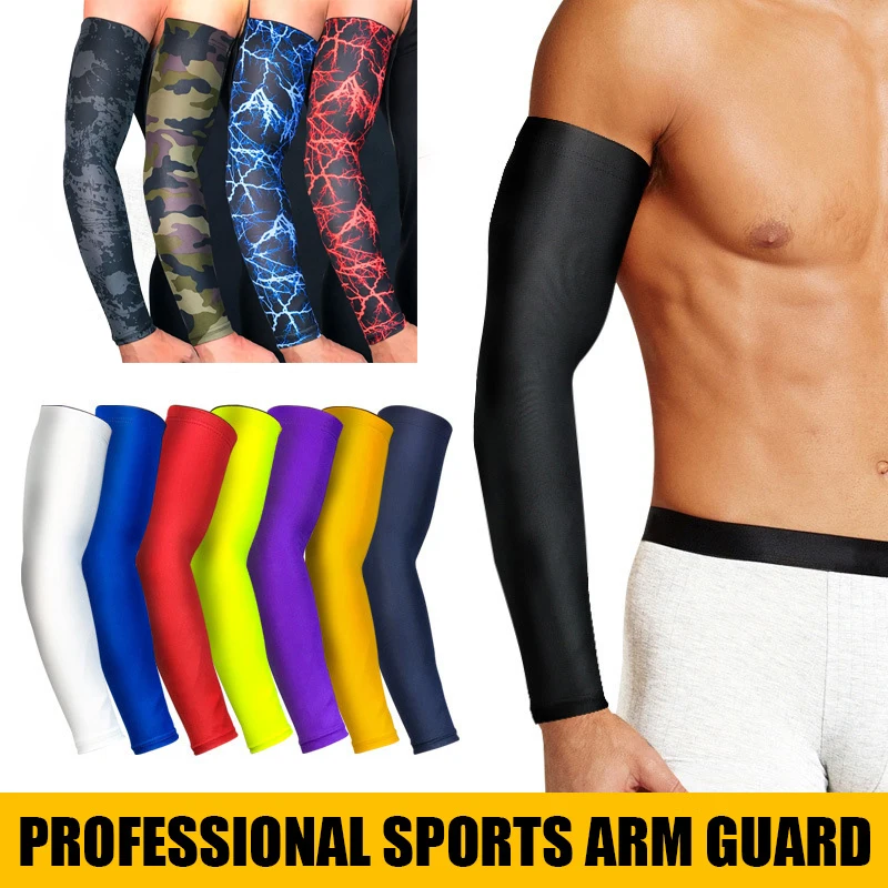 Компрессионные рукава для рук, спортивные налокотники, защита для бега, баскетбола, упражнений, защита от солнца, УФ Защита для велосипеда, для велоспорта, эластичные гетры для рук, чехол