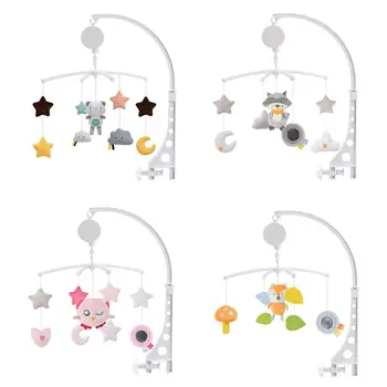 

Baby Crib Holder Rattles 0-12 Months Music Rotating Bedside Bell Soothing Toy F3ME