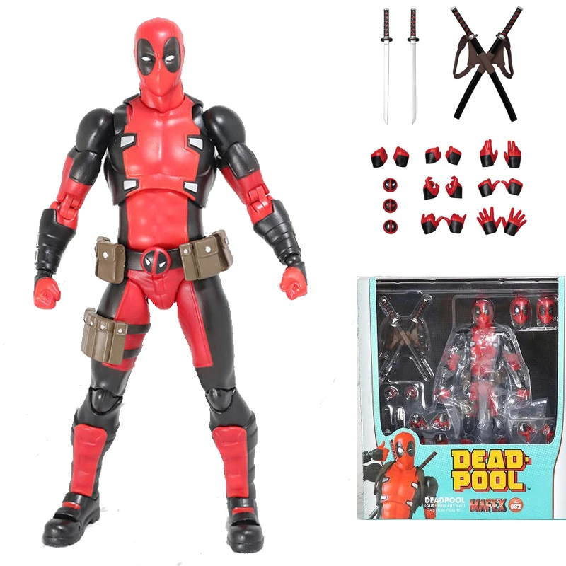 Mafex 082 Revoltech Deadpool Ի Marvel Deadpool ׼ ǱԾ Mezco Ի Ultimate Superhero Toys Doll Gift