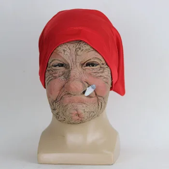 

Latex Mask Smokers Granny Halloween Cosplay Costume Funny Dance Party Masks