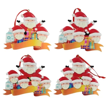 

5Pcs 2020 Christmas Tree Resin Decoration Personalized Hanging Pendants Santa Claus Ornament Party Distancing