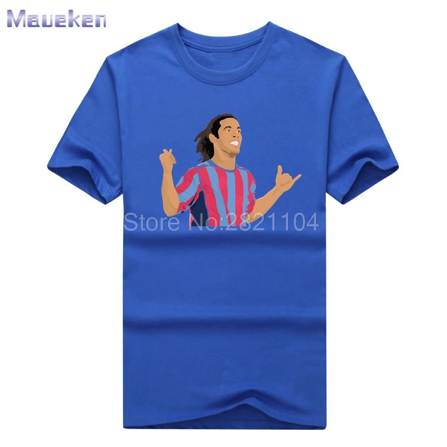 5 Дизайн футболка модная мужская хлопок короткий рукав Ronaldinho для фанатов 0601-8 - Цвет: 5