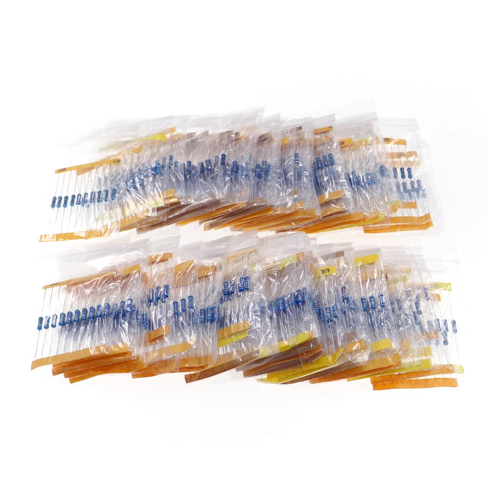 860 개/상자 86 값 * 10pcs 1% 1/2W 저항 팩 세트 diy 금속 필름 저항 키트 사용 컬러 링 저항 (0.1 ohms 10 M ohm)