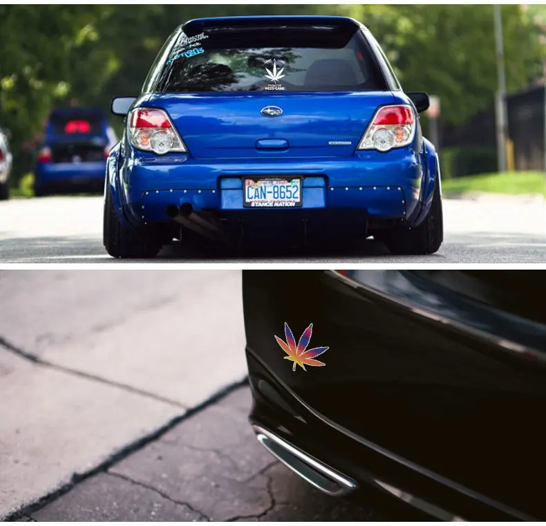 Автомобильный крутой тренд Hellaflush, наклейки на бампер, клейкая бумага, пеньковый лист, листья, наклейки на тело, логотип автомобиля, форма, царапины