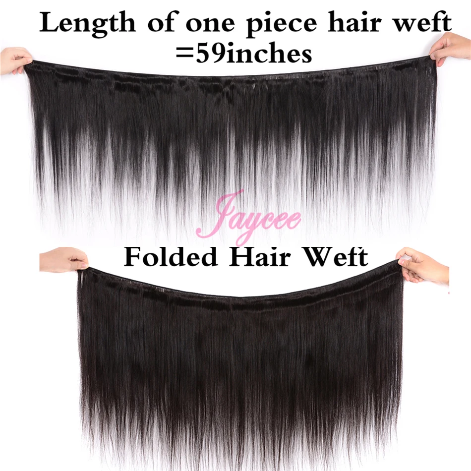 Jaycee волосы прямые пучки волос с закрытием Связки малайзийских волос с закрытием человеческих волос для наращивания De cheeux Naturels