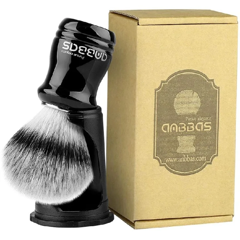 Good Buy Shaving-Brush Stand Resin-Handle Black-Holder Wet-Shave Badger Synthetic with 2IN1  ZembwmzqB