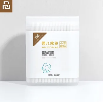 

Youpin New 200pcs Disposable Medical Cotton StickDouble Head Disinfected Cotton Swab Skin-friendly Cleaning Nose Ears for baby