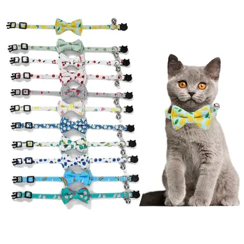 

Cat Bell Collar Safety Bowtie Collar With Bell Small Dog Cat Collar Safe Adjustable Pet Product Dog Collars Pet Supplies#0817y30