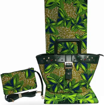 

ankara african wax print fabric african fabric shoulder bag 6yards cotton fabric with 2pcs handbag women party bags TN-A66