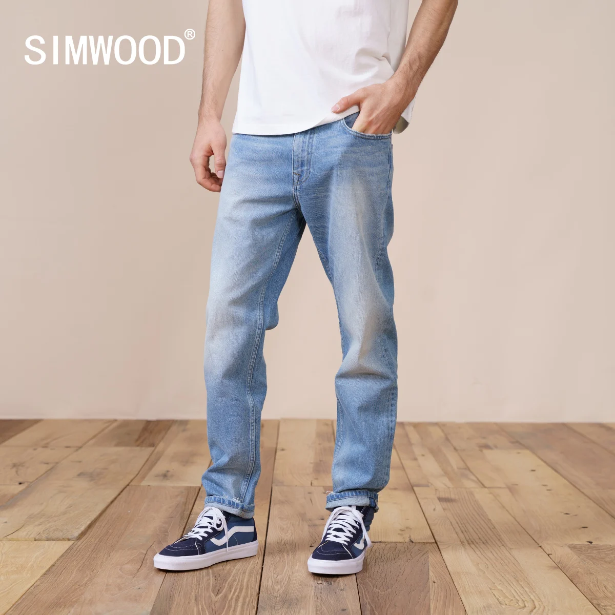 Straight Jeans Denim Trousers SIMWOOD Clothing Regular Spring Ripped Plus-Size Casual