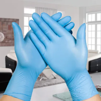 

Protective Glove Nitrile Rubber Check Gloves Thick Experimental Surgical Gloves Avoid Touching Housework Latex Gloves 100pcs/Bo