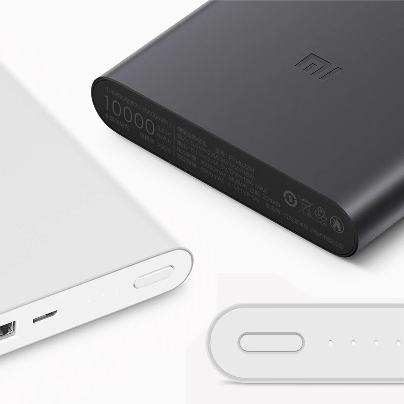 Xiaomi Mi power Bank 2 10000 мАч Внешняя батарея двойной USB быстрая зарядка PLM09ZM power bank для huawei samsung iPhone