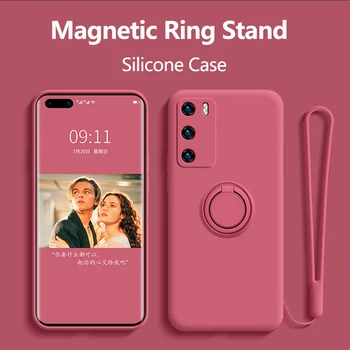 Перейти на Алиэкспресс и купить Чехол для Huawei P30 Pro, силиконовый чехол с держателем, чехол для Huawei Mate 30 20 Pro P40 5G Nova 6 SE, чехол для Honor 20