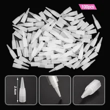 100 шт./пакет 3 типа мануального татуажа бровей, ручка капиллярная трубка 1R 3R 5R смываемая татуировка наконечник форсунки Кепки s Пластик Кепки аксессуары для татуировки