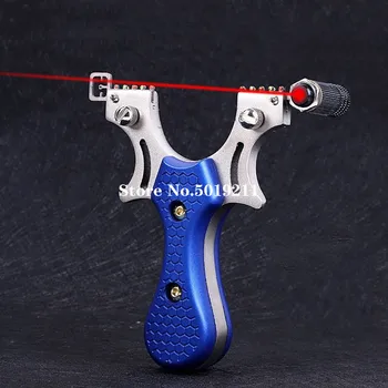 

High precision shooting laser slingshot stainless steel slingshot with powerful rubber band outdoor hunting competition