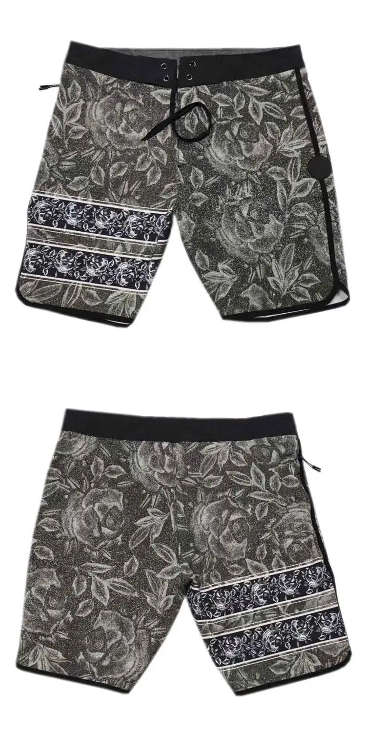 Black Gray BNWT водонепроницаемые мужские пляжные шорты, быстросохнущие шорты из эластана и спандекса, мужские шорты-бермуды, повседневные шорты - Цвет: Black Gray