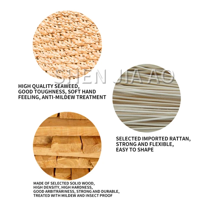 Rattan Képernyő Nappali Iroda Négy Húzó Bútor Beltéri Partíció Bútorok Kézzel Szőtt Összecsukható - Image 2