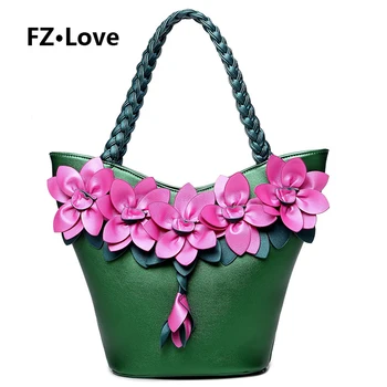 

Women Handbag 3D Flower PU Leather Purse Weave Tote Bag Top Handle Satchel Bag Crossbody Shoulder Bags Evening Clutch Large Bags