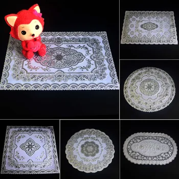 

6pcs European PVC lace Coaster placemat for dining table mat Non-slip Heat Desktop Heat Insulation Pad Couster Home Decoration