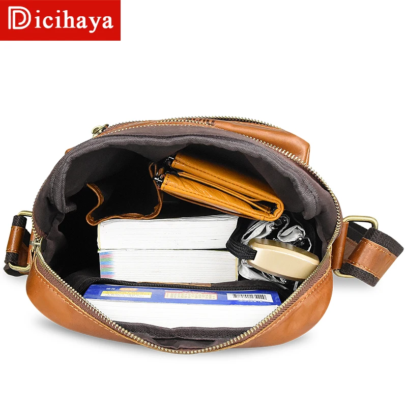 DICIHAYA натуральная кожа фирменный дизайн мужские деловые сумки на плечо молнии
