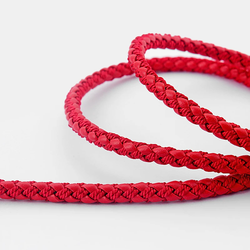 5 м 5 м зубчатый ремень из искусственной кожи Шелковый плетеный кожаный шнур ювелирные украшения фурнитура - Цвет: red