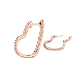 

LOZRUNVE Trendy Jewelry 2019 New Jewellery Rose Gold Broken Heart Hoop Earring 925 Silver