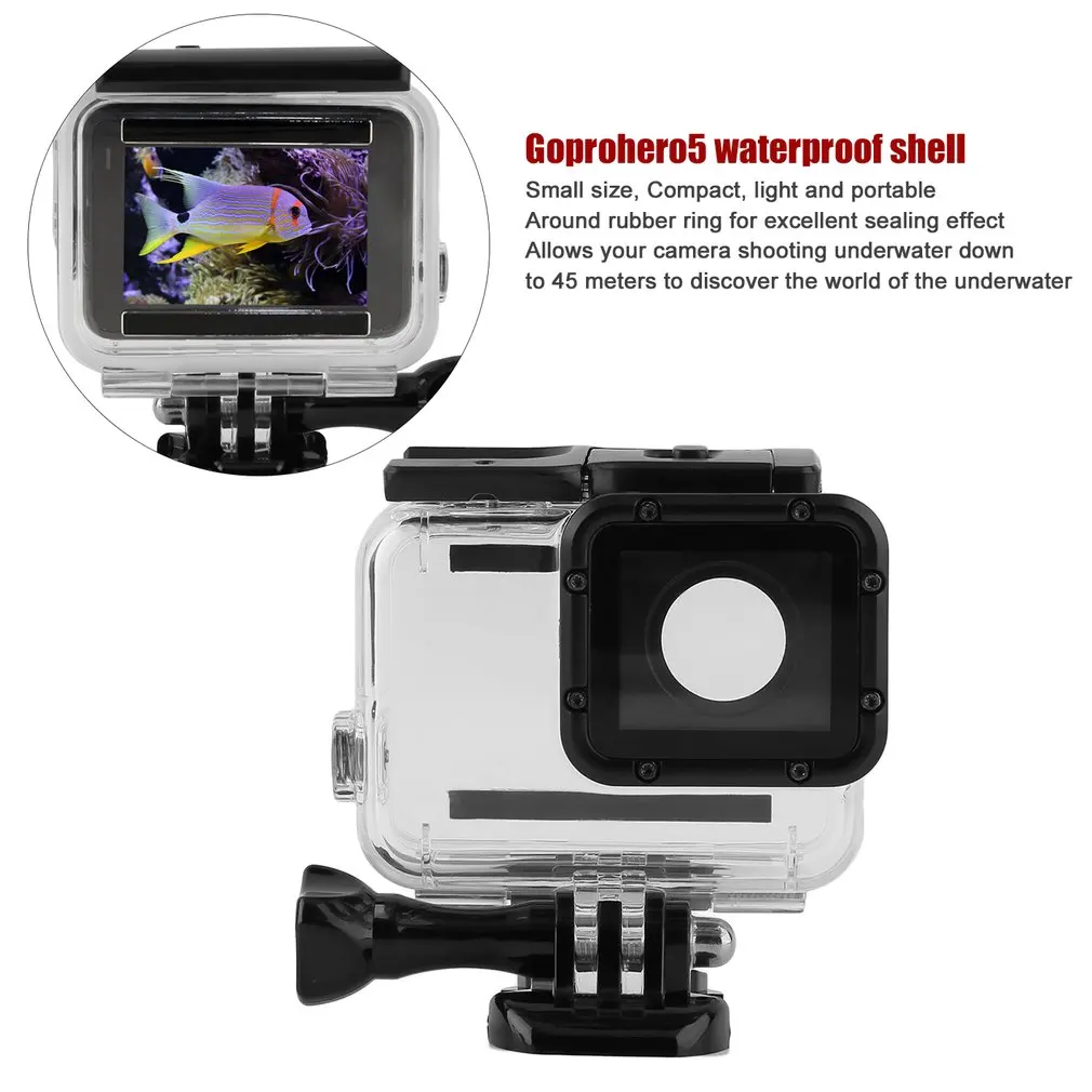 Для GoPro Hero5 45M водонепроницаемый чехол для подводной съемки защитный корпус коробка для GoPro 5 черный аксессуары
