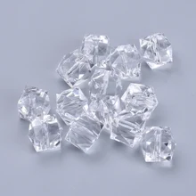 

500g Transparent Acrylic Beads Faceted Cube Clear 20x20x18mm Hole: 2.5mm about 120PCS /500g