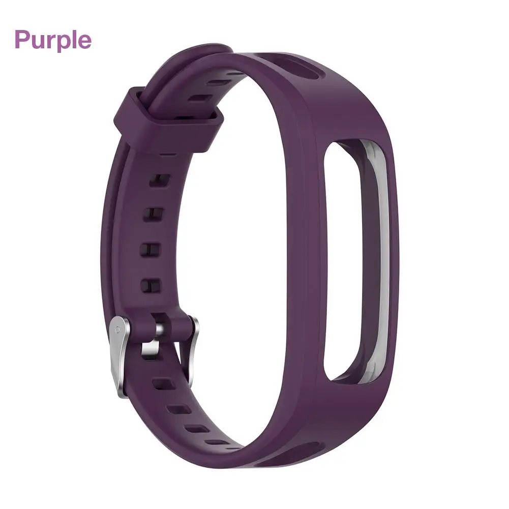 Силиконовые умные часы браслет ремешок замена ремешок для huawei Band 3e huawei Honor Band 4 версия для бега - Цвет ремешка: Purple