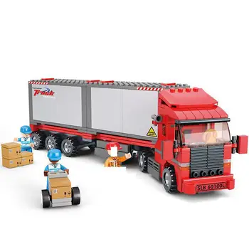 

345 Pcs 0338 Long Vehicle Car Building Block Container Truck Eductional DIY Model Bricks Toys MOC