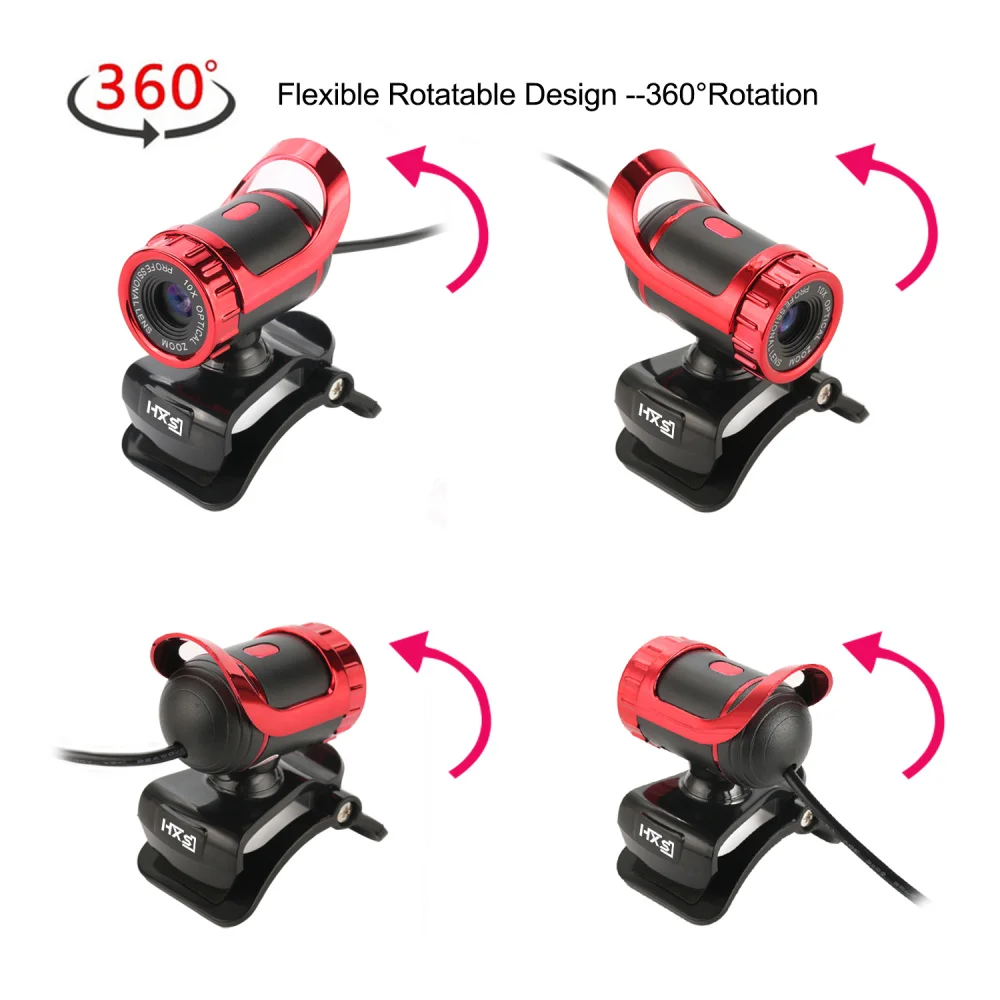 Hxsj HD Компьютерная камера 480P plug and play USB Смарт-бокс камера Встроенный микрофон ПК ноутбук для черно-Красной веб-камеры