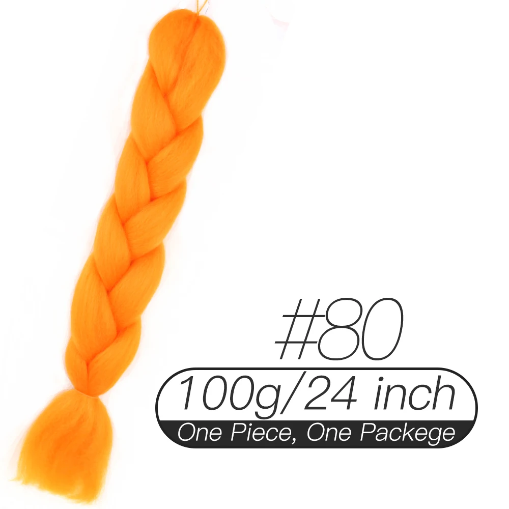 LiangMo три/два тона синтетические Омбре Джамбо плетение волос для наращивания 2"(60 см) 100 г/шт. термостойкие цветные крючком косы - Цвет: 80