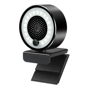 

USB 3.0 Webcam 5MP 2K HD Office Caring Computer with Built-in Mic Ring Light Web Camera Supplies for Computer TV
