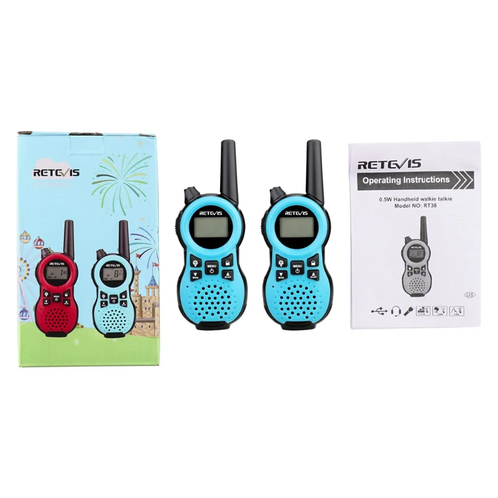 2 шт. Retevis RT638/RT38 PMR 446 двухстороннее радио PMR VOX фонарик usb зарядка портативная рация Рождественский подарок мини рация