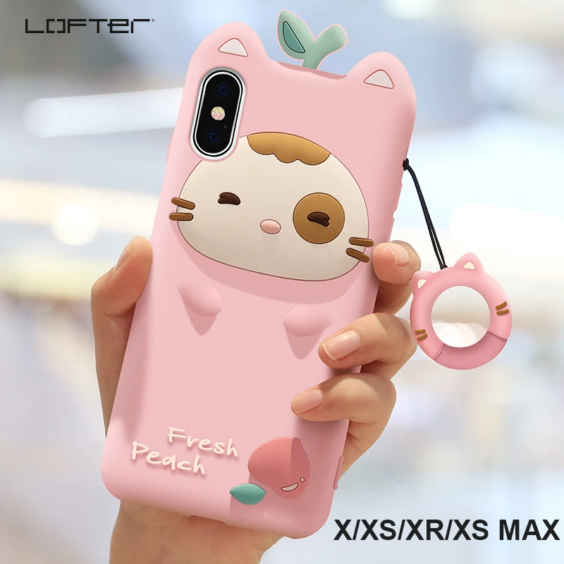 Чехол для телефона с рисунком из мультфильма для Apple iPhone X XS Max, ударопрочный чехол, силиконовый милый чехол для iPhone XR,, Lofter