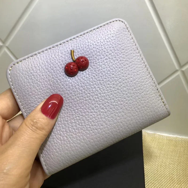 CHSANATO, Женский кошелек, модный, маленький, короткий, коровья кожа, кошелек, роскошный бренд, известный, прекрасный, вишневый, для девушек, кошельки и кошельки - Цвет: 9107 Grey