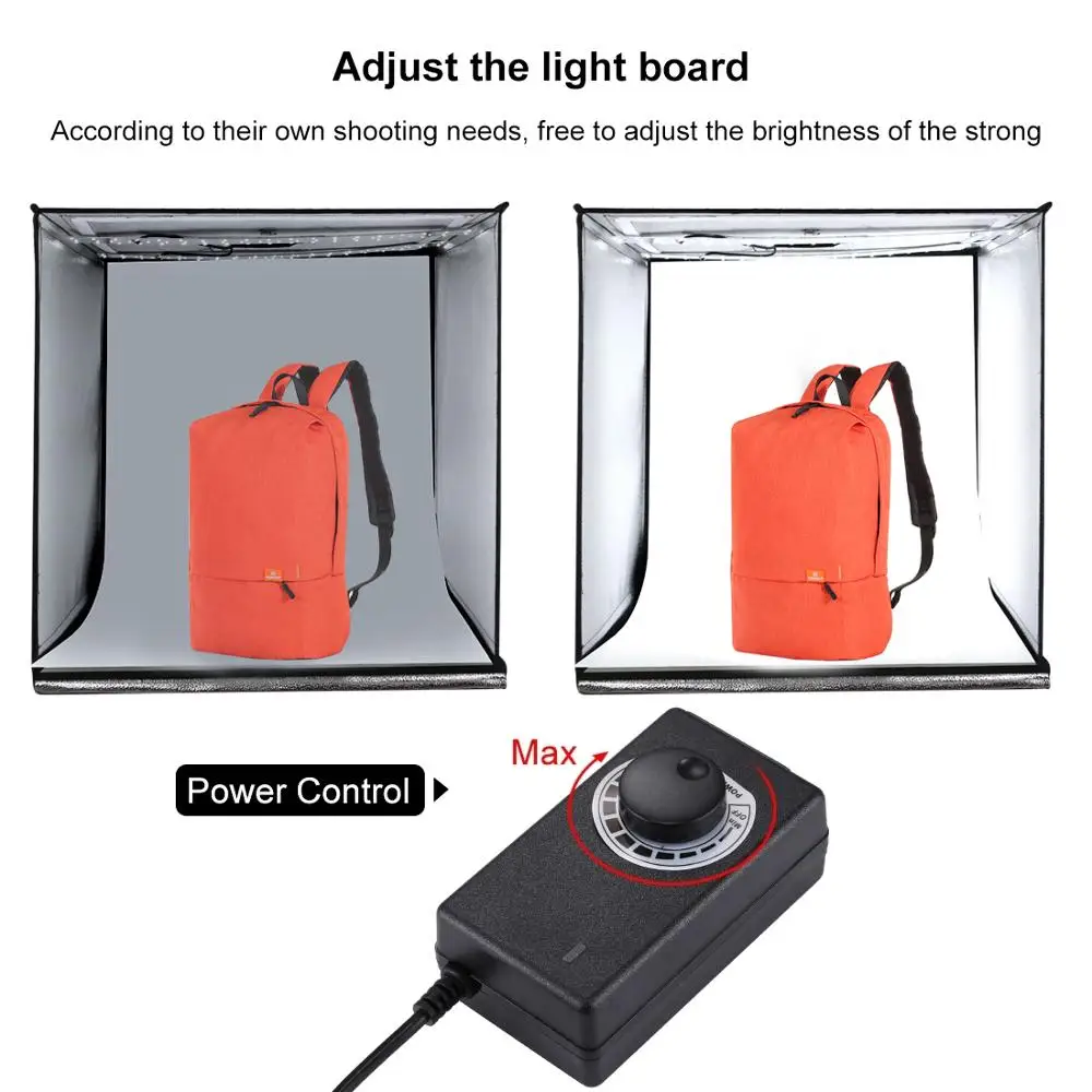 PULUZ 60CM Folding Lightbox Tabletop Shooting Softbox Mini Photo Studio Light Soft Box for Product Photography Background Kit