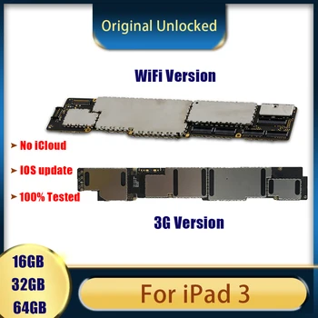

Original Free iCloud Motherboard For iPad 3 3rd Gen Mainboard A1416 A1430 Wifi/ 3G Version 16GB 32GB 64GB Logic Mother Board