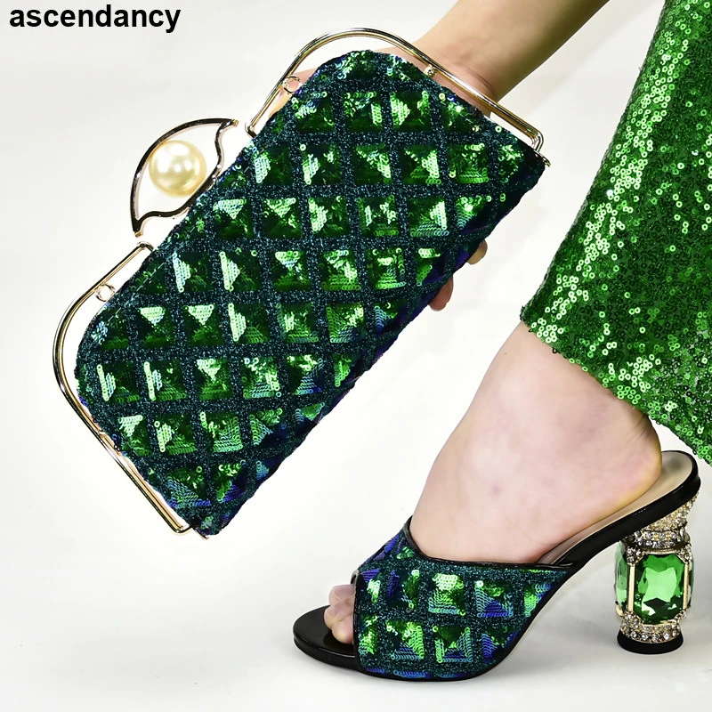New Arrival Italian Shoes and Bags To Match Shoes with Bag Set Decorated  with Rhinestone Ladies Sandals with Heels Slip On PU|Women's Pumps| -  AliExpress