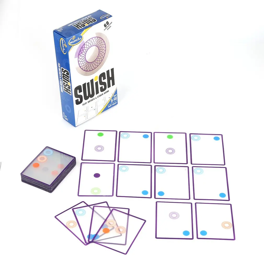 Logic game Swish - A Fun Transparent education card logic games for kids playing cards spot board toys Children | - Цена: 251,41 - 854,96 руб.